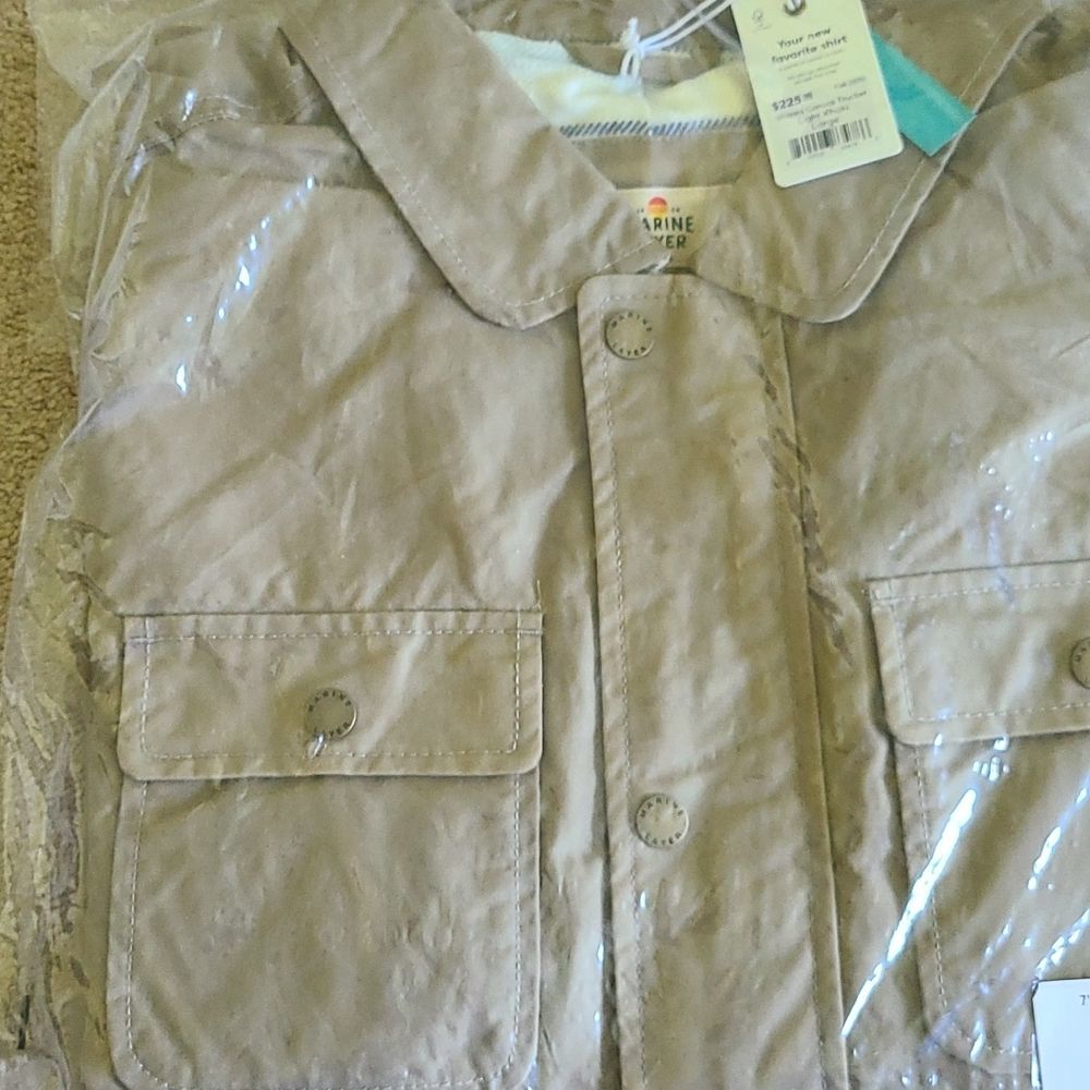 Marine Layer Khaki Military Field Jacket with Durable Cotton Canvas - Picture 5 of 6